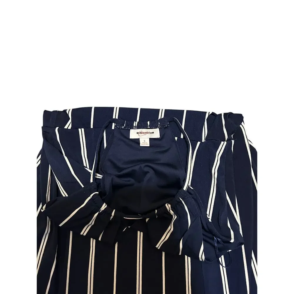 Candies Maxi Dress Women's Blue w/White Stripes Small - Picture 10 of 10